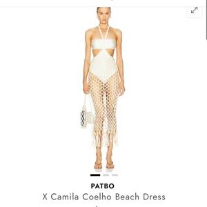 PatBO Cream Net Beach Dress